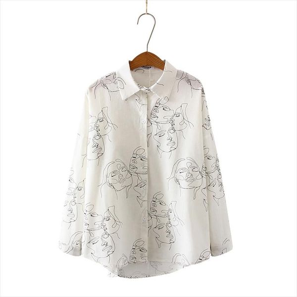 new autumn blouse shirt female cotton face printing full sleeve lapel shirts women ladies clothing blusa feminina, White
new autumn blouse shirt female cotton face printing full sleeve lapel shirts women ladies clothing blusa feminina, White