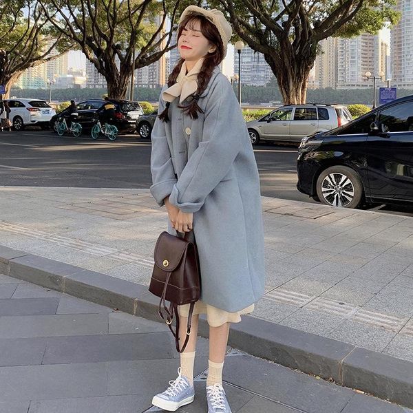 make firm offers more lapel long blue cloth coat coat female, Black
make firm offers more lapel long blue cloth coat coat female, Black