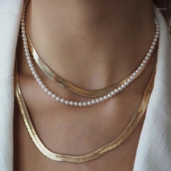 phyanic three layer imitation pearl choker necklace gold color metal simple snake chain girl fashion jewelry accessories1, Silver
phyanic three layer imitation pearl choker necklace gold color metal simple snake chain girl fashion jewelry accessories1, Silver