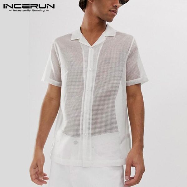 men's casual shirts incerun men fashion mesh shirt short sleeve lapel camisas summer see through blouse party nightclub blusa hombre 5x, White;black
men's casual shirts incerun men fashion mesh shirt short sleeve lapel camisas summer see through blouse party nightclub blusa hombre 5x, White;black