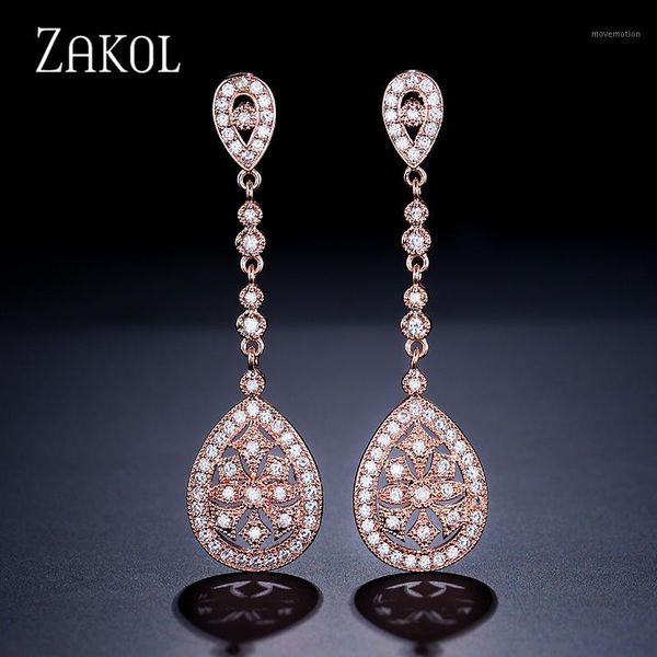 zakol vintage rose gold color drop earrings cubic zircon women wedding jewelry for bride fsep6071, Silver
zakol vintage rose gold color drop earrings cubic zircon women wedding jewelry for bride fsep6071, Silver