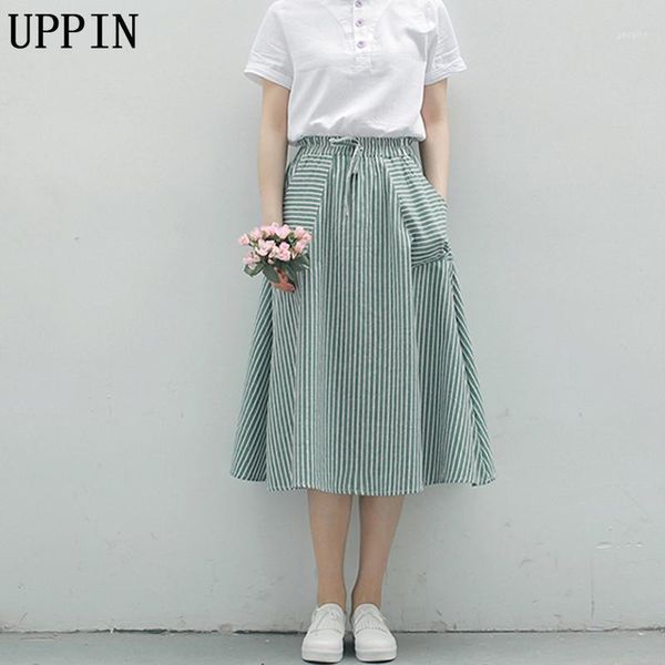 uppin 2018 new spring summer women stripe skirts casual loose cotton linen female skirts vintage elegirl midi female1, Black
uppin 2018 new spring summer women stripe skirts casual loose cotton linen female skirts vintage elegirl midi female1, Black