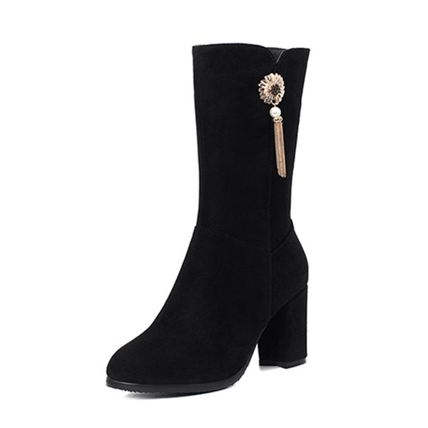 2021 the new party style round the mid-calf fashionable frizzy flower chain high heel zipper robust riding boots women's shoes evbh, Black
2021 the new party style round the mid-calf fashionable frizzy flower chain high heel zipper robust riding boots women's shoes evbh, Black