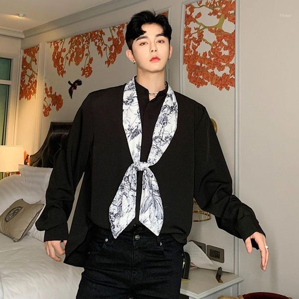 men vintage fashion tie bow collar long sleeve loose print casual shirt male women streetwear hip hop couple shirts1, White;black
men vintage fashion tie bow collar long sleeve loose print casual shirt male women streetwear hip hop couple shirts1, White;black