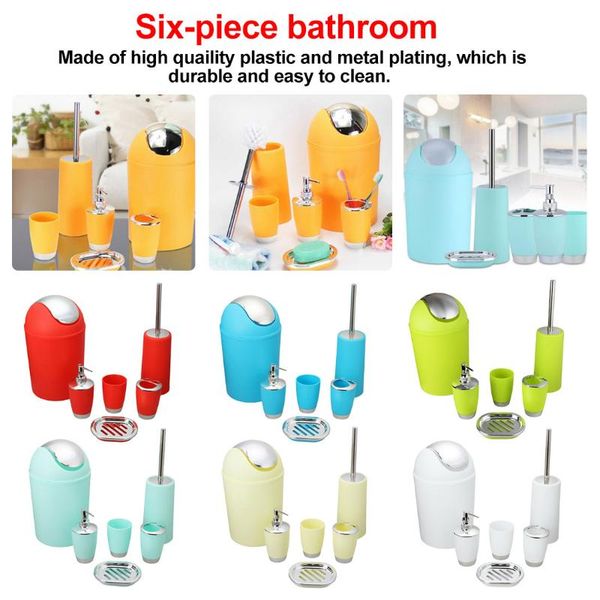 bath accessory set 6pcs waste bin soap box toilet brush plastic bathroom wash tool suit mouthwash toothbrush holder
bath accessory set 6pcs waste bin soap box toilet brush plastic bathroom wash tool suit mouthwash toothbrush holder