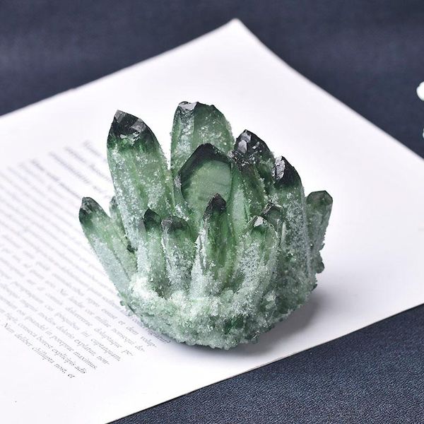 decorative objects & figurines 1pc natural green crystal cluster specimen mineral stone points healing crystals home decoration 
decorative objects & figurines 1pc natural green crystal cluster specimen mineral stone points healing crystals home decoration