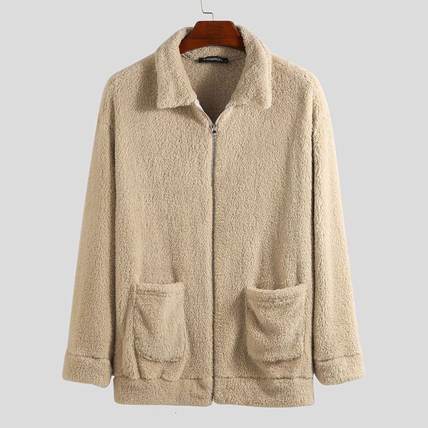 2021 new winter jacket lapel long sleeve faux fur lambswool pockets coat zippers outerwear fluffy fashion men overcoats r71s, Black
2021 new winter jacket lapel long sleeve faux fur lambswool pockets coat zippers outerwear fluffy fashion men overcoats r71s, Black