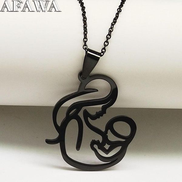pendant necklaces 2021 mom and baby stainless steel statement necklace for women black color & pendants jewelry accesorios mujer n18855, Silver
pendant necklaces 2021 mom and baby stainless steel statement necklace for women black color & pendants jewelry accesorios mujer n18855, Silver