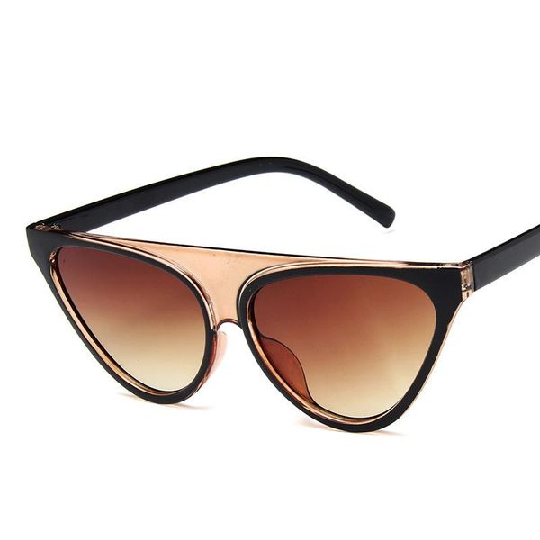 sunglasses fashion ladies cat eye individual circle triangle connecting glasses, White;black
sunglasses fashion ladies cat eye individual circle triangle connecting glasses, White;black