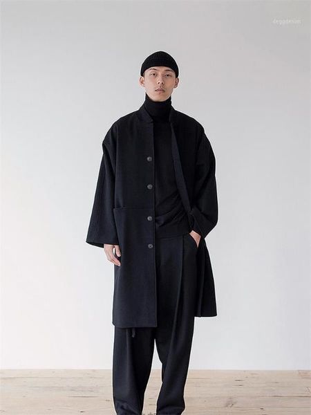 men's wool & blends men's mao ni coat loose stand-up collar mid-length autumn and winter japanese chinese style1, Black
men's wool & blends men's mao ni coat loose stand-up collar mid-length autumn and winter japanese chinese style1, Black