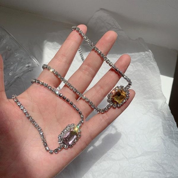 aomu 2020 geometric square colorful crystal rhinestone necklace plating metal shining choker necklace for women jewelry gifts, Golden;silver
aomu 2020 geometric square colorful crystal rhinestone necklace plating metal shining choker necklace for women jewelry gifts, Golden;silver