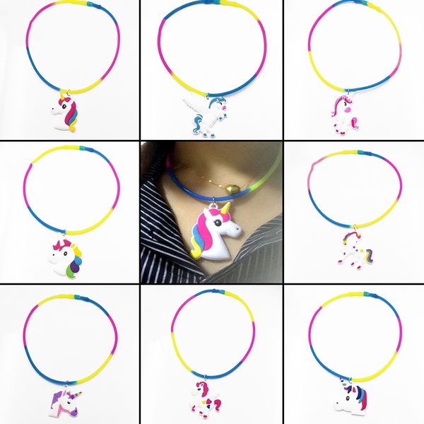 new colorful pvc unicorn shapes pendant necklace silicone chain jewelry party home pretty gift ing, Silver
new colorful pvc unicorn shapes pendant necklace silicone chain jewelry party home pretty gift ing, Silver