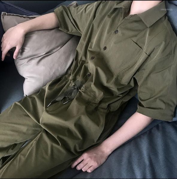 s-6xlmen's work clothes casual loose string short sleeve jumpsuit nine split jumpsuit 3 color.1, Black
s-6xlmen's work clothes casual loose string short sleeve jumpsuit nine split jumpsuit 3 color.1, Black