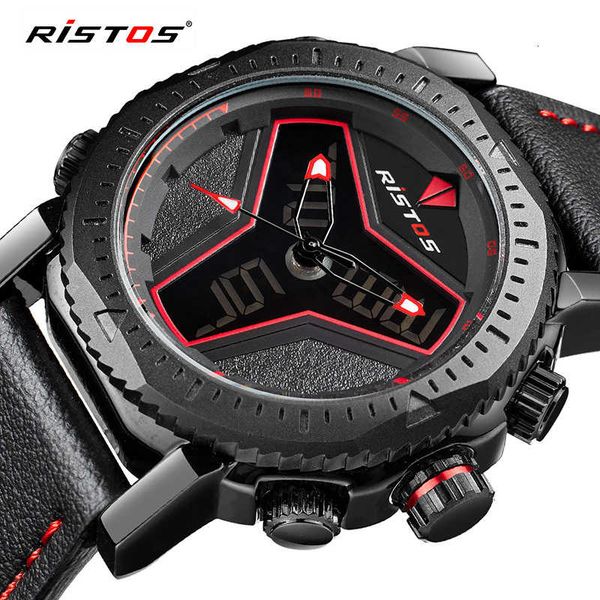 men's fashion new sports electronic brand ristos quartz watch leather waterproof belt leather circular pointer digital men's watch, Silver
men's fashion new sports electronic brand ristos quartz watch leather waterproof belt leather circular pointer digital men's watch, Silver