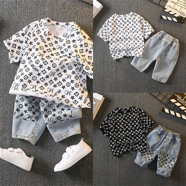90-150 little big boys 2022 summer shorts set fashion short sleeve t shirt and jean short pants shorts 2 piece outfit boutique casual cloth, White
90-150 little big boys 2022 summer shorts set fashion short sleeve t shirt and jean short pants shorts 2 piece outfit boutique casual cloth, White