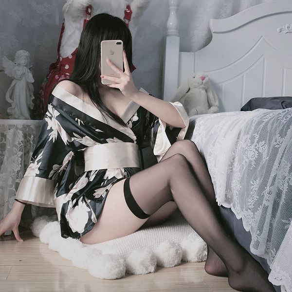 japanese lingerie kimono cosplay outfit traditional robe style temptation soft pajama robes silk belt assembly for women, Black;white
japanese lingerie kimono cosplay outfit traditional robe style temptation soft pajama robes silk belt assembly for women, Black;white
