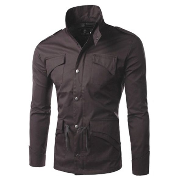 mens thin section sports jackets fashion trend long sleeve button zipper coat designer male winter new stand-up collar casual slim outerwear, Black;brown
mens thin section sports jackets fashion trend long sleeve button zipper coat designer male winter new stand-up collar casual slim outerwear, Black;brown