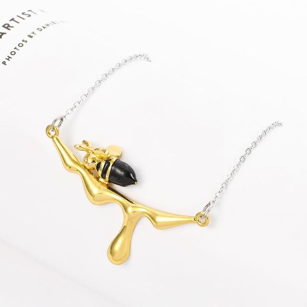 pendant necklaces bee and dripping honey necklace handmade designer fine jewelry for women gifts, Silver
pendant necklaces bee and dripping honey necklace handmade designer fine jewelry for women gifts, Silver