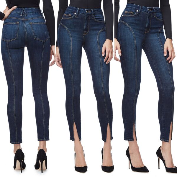 women high waistline slit jeans fashion design skinny high-elastic pencil pants long trousers streetwear, Blue
women high waistline slit jeans fashion design skinny high-elastic pencil pants long trousers streetwear, Blue