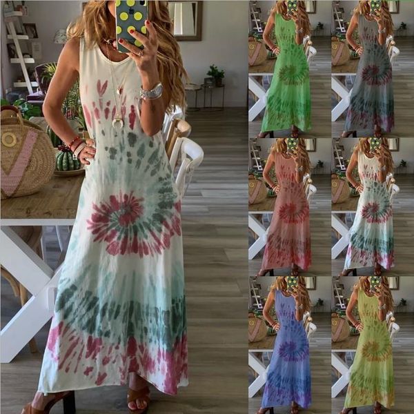 s-5xl summer casual women robe maxi dress o-neck sleeveless printed tank dress loose plus size long summer beach dress vestidos, Black;gray
s-5xl summer casual women robe maxi dress o-neck sleeveless printed tank dress loose plus size long summer beach dress vestidos, Black;gray