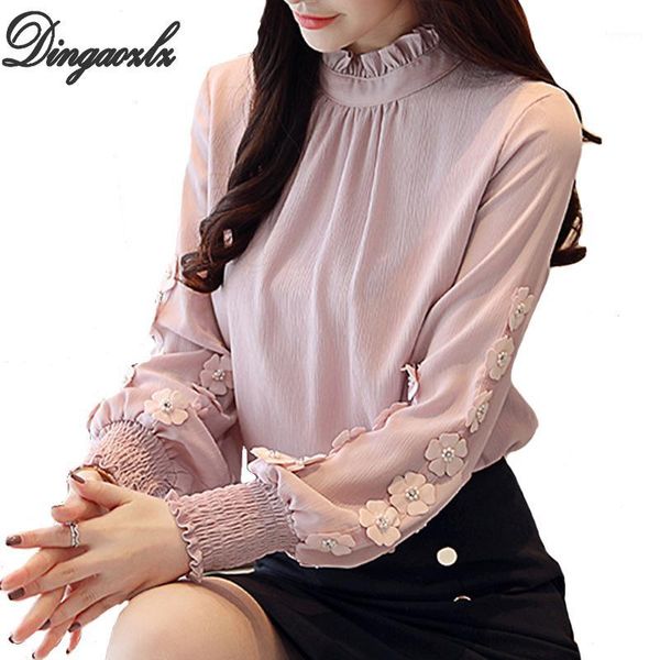 dingaozlz new ruffles collar women long sleeve chiffon blouse korean fashion lantern sleeve office lady shirt flower 1, White
dingaozlz new ruffles collar women long sleeve chiffon blouse korean fashion lantern sleeve office lady shirt flower 1, White