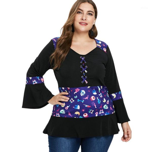 joineles ghost print patchwork halloween women shirts plus size criss cross ruffle hem blouse l~4xl ladies flare sleeves blusas1, White
joineles ghost print patchwork halloween women shirts plus size criss cross ruffle hem blouse l~4xl ladies flare sleeves blusas1, White