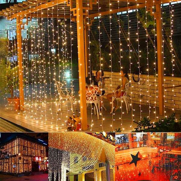 3m x 3m 300-led warm white light romantic christmas wedding outdoor decoration curtain string light
3m x 3m 300-led warm white light romantic christmas wedding outdoor decoration curtain string light
