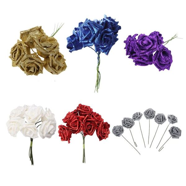 7 foam rose artificial flower glitter bridal bouquet home wedding decoration white
7 foam rose artificial flower glitter bridal bouquet home wedding decoration white
