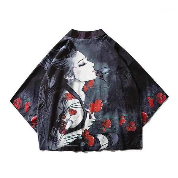 men shirt short sleeve ukiyo-e shirt with medium sleeves loose kimono hong kong wind lovers jacket with five-point sleeve ro1, White;black
men shirt short sleeve ukiyo-e shirt with medium sleeves loose kimono hong kong wind lovers jacket with five-point sleeve ro1, White;black