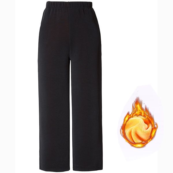 winter warm long wide leg pants black plus size pants 5xl womens hight elastic waist office ladies fleece loose midi trousers t200223, Black;white
winter warm long wide leg pants black plus size pants 5xl womens hight elastic waist office ladies fleece loose midi trousers t200223, Black;white