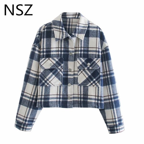 nsz women england style oversized plaid cropped shirt coat checked long sleeve fall fashion overshirt jacket outerwear 201112, Black;brown
nsz women england style oversized plaid cropped shirt coat checked long sleeve fall fashion overshirt jacket outerwear 201112, Black;brown