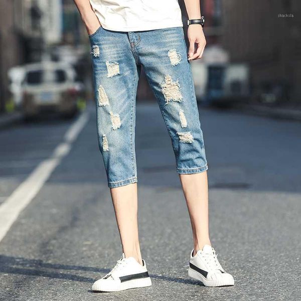 summer new jeans men's hole slim slim leg length pants men's fashion large size cotton casual jeans size 27-401, Blue
summer new jeans men's hole slim slim leg length pants men's fashion large size cotton casual jeans size 27-401, Blue