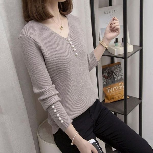 women sweater2020autumn winter elegant long sleeves v-collar versatile leisure sweater ladies knitted jumper pullover, White;black
women sweater2020autumn winter elegant long sleeves v-collar versatile leisure sweater ladies knitted jumper pullover, White;black