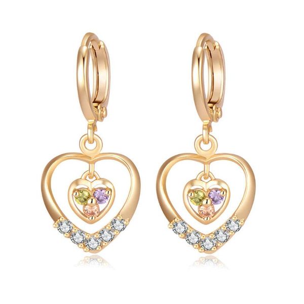 hoop & huggie arrivals multicolor crystal paved heart charms yellow gold color earrings party costume jewelry gift for women bridal, Golden;silver
hoop & huggie arrivals multicolor crystal paved heart charms yellow gold color earrings party costume jewelry gift for women bridal, Golden;silver