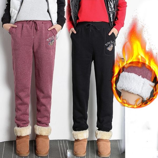 2020 autumn female stuffed wool casual breeches thick velvet loose cashmere lamb skin sweatpants, Black;white
2020 autumn female stuffed wool casual breeches thick velvet loose cashmere lamb skin sweatpants, Black;white
