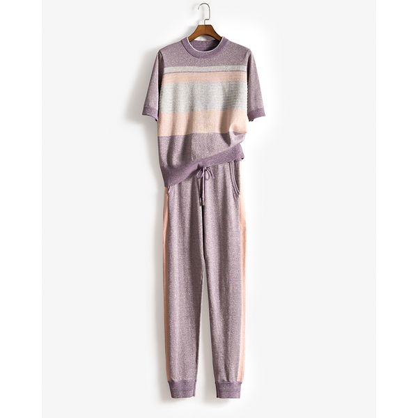 2 gold ice silk mesh hit color legal woolen short sleeve nightgown + leisure pants suits of two f900 pieces, Gray
2 gold ice silk mesh hit color legal woolen short sleeve nightgown + leisure pants suits of two f900 pieces, Gray