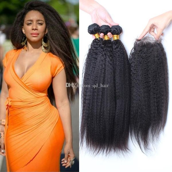 kinky straight hair bundles with lace closure 4pcs lot italian coarse yaki hair weaves with 4x4 lace closure, Black
kinky straight hair bundles with lace closure 4pcs lot italian coarse yaki hair weaves with 4x4 lace closure, Black