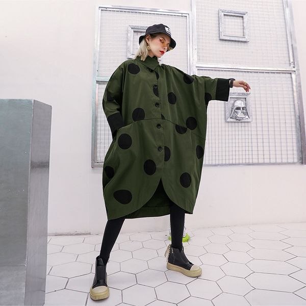spring fashion designer ladies vintage jacket oversized trench dots printed long coat new clothes 9aqo, Black;brown
spring fashion designer ladies vintage jacket oversized trench dots printed long coat new clothes 9aqo, Black;brown