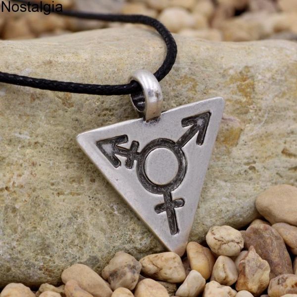 chains nostalgia male female symbols triangle pendant transgender gothic accessories retro jewelry necklace, Silver
chains nostalgia male female symbols triangle pendant transgender gothic accessories retro jewelry necklace, Silver