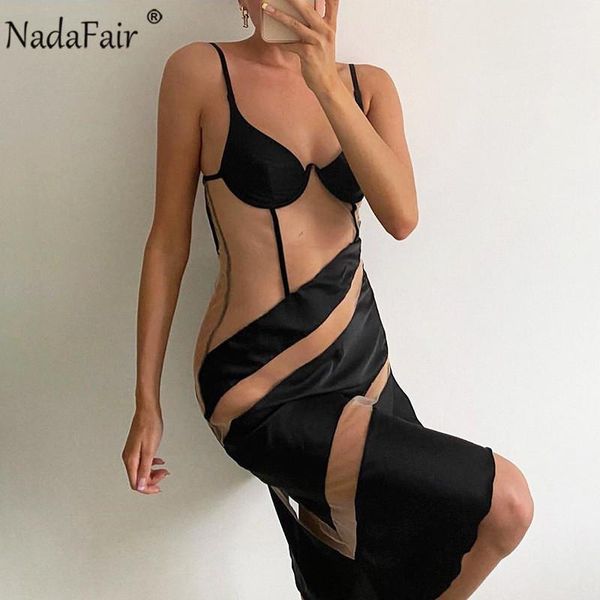nadafair mesh spaghetti strap v neck women dress black floor-length backless see through party night club dresses1, Black;gray
nadafair mesh spaghetti strap v neck women dress black floor-length backless see through party night club dresses1, Black;gray