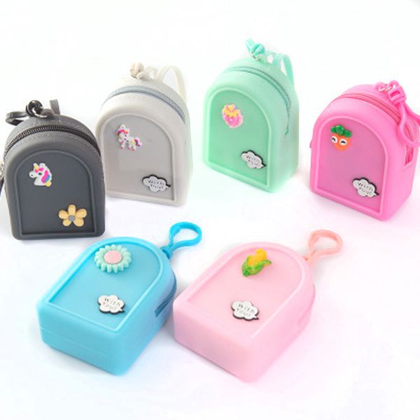 2021 new candy color mini cute school bag shape keychain zippy zero wallet wholesale silicone coin purse, Red;black
2021 new candy color mini cute school bag shape keychain zippy zero wallet wholesale silicone coin purse, Red;black