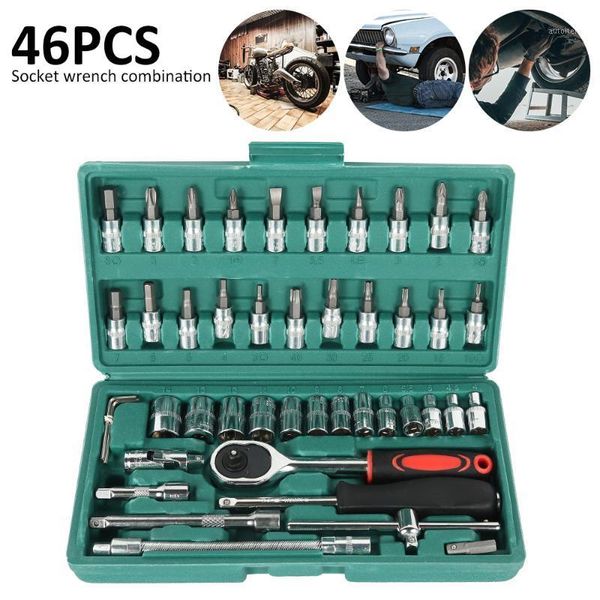 46pcs combination tool set 1/4 ratchet wrench socket screwdriver kit with plastic toolbox household car repair hand tool set1
46pcs combination tool set 1/4 ratchet wrench socket screwdriver kit with plastic toolbox household car repair hand tool set1