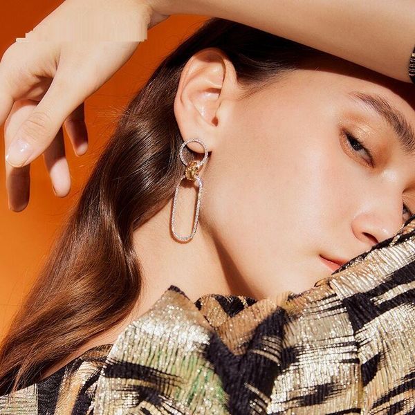 dangle & chandelier luxury european women simple gemetric fashion jewelry micro pave cz hollow circle rectangle flexible earring, Silver
dangle & chandelier luxury european women simple gemetric fashion jewelry micro pave cz hollow circle rectangle flexible earring, Silver