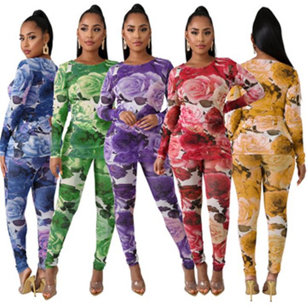 womens flower pattern tracksuits fashion trend long sleeve round neck pants suits designer female autumn elasticity casual skinny sets, Gray
womens flower pattern tracksuits fashion trend long sleeve round neck pants suits designer female autumn elasticity casual skinny sets, Gray