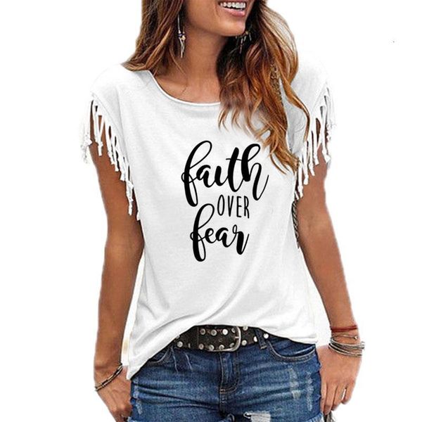 faith over fear letter printed women t-shirt short sleeve casual summer cool clothes loose fit tee, White
faith over fear letter printed women t-shirt short sleeve casual summer cool clothes loose fit tee, White