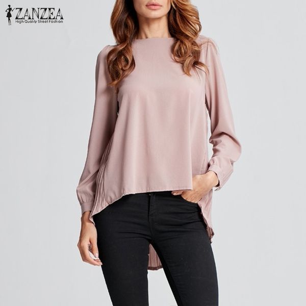 women and blouses zanzea autumn asymmetrical hem tunic casual long sleeve o neck blusas femininas office lady shirts y200622, White
women and blouses zanzea autumn asymmetrical hem tunic casual long sleeve o neck blusas femininas office lady shirts y200622, White