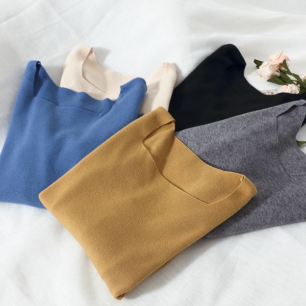 heliar buttons knitted square neck autumn underwear sweater female elegant long sleeve sweater women autumn 201130, White;black
heliar buttons knitted square neck autumn underwear sweater female elegant long sleeve sweater women autumn 201130, White;black