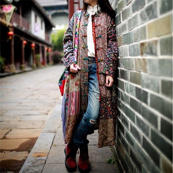 vintage cotton linen long mid-calf coat women flower loose chinese style outerwear long sleeve patchwork dresses 201031, Tan;black
vintage cotton linen long mid-calf coat women flower loose chinese style outerwear long sleeve patchwork dresses 201031, Tan;black