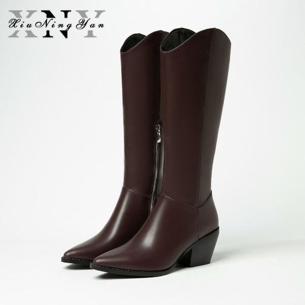 xiuningyan brand women knee high boots sheepskin leather fashion boots zipper handmade club fashion shoes woman female footwear1, Black
xiuningyan brand women knee high boots sheepskin leather fashion boots zipper handmade club fashion shoes woman female footwear1, Black