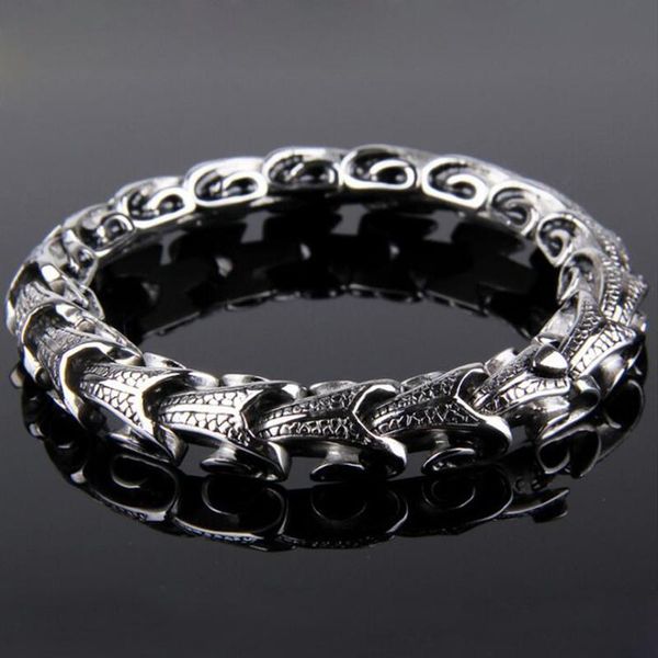 men punk dragon bracelet titanium retro vintage bracelet 316l stainless steel snake, Black
men punk dragon bracelet titanium retro vintage bracelet 316l stainless steel snake, Black